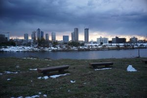 多摩川武蔵小杉方面