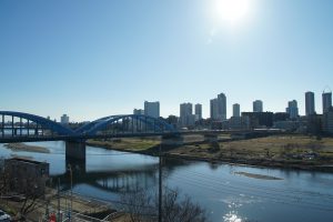 多摩川の丸子橋2018年元旦