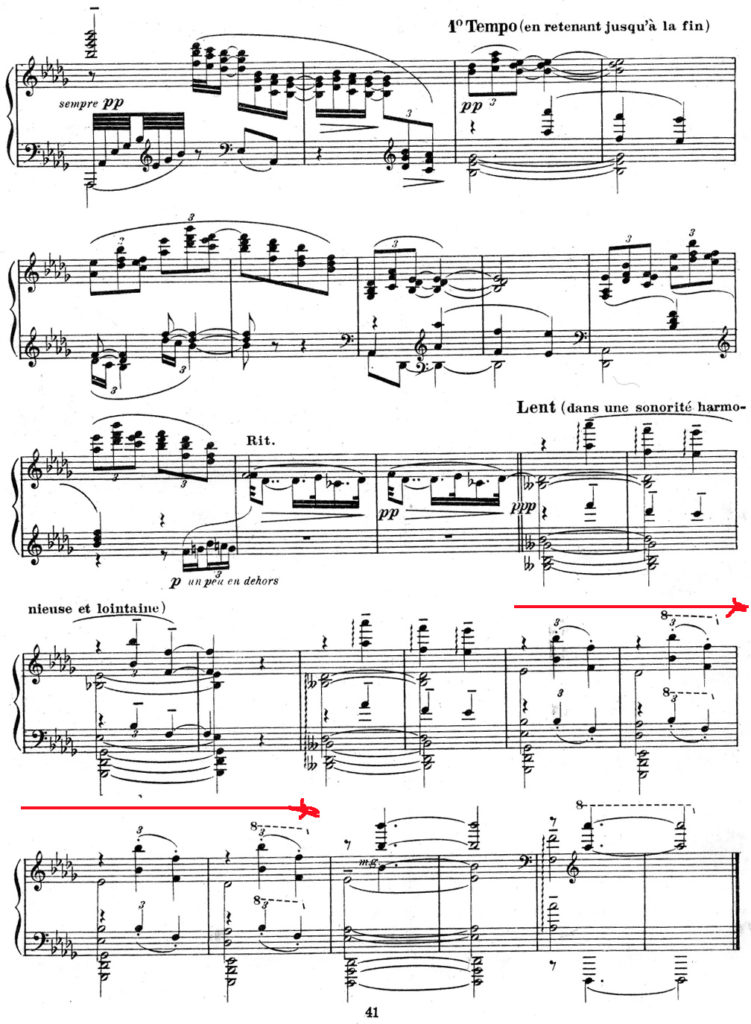 ドビュッシーの水の反映とラモー礼賛の演奏における疑問点。